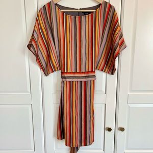 BCBGMaxAzaria Striped Tied Back Dress NWT